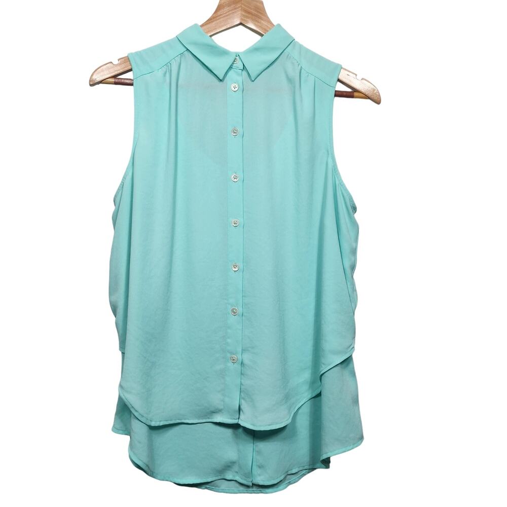 Maeve by Anthropologie Mint Green Open Back Sleeveless Blouse Size 6